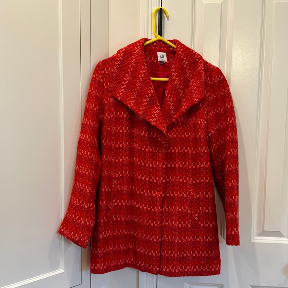 Red tweed coat